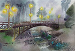 阿里山舟之橋Alishan Boat Bridge 水彩_賴英澤 繪
