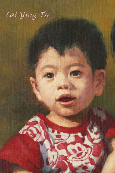 賴英澤人像畫_母與子局部_A Portrait of Mother and Son_Partial_Painted by Lai Ying-Tse