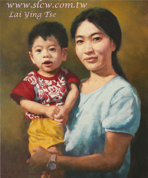 賴英澤人像畫_母與子_A Portrait of Mother and Son_Painted by Lai Ying-Tse_SLCW
